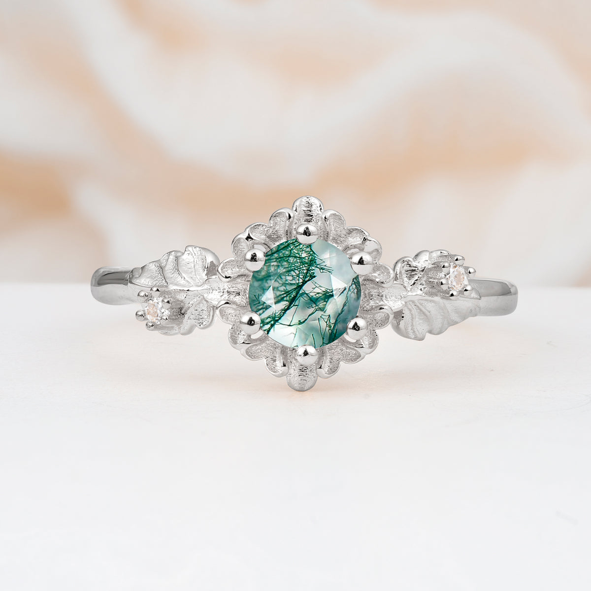 SR17583 Moss Agate Ring - Additional view