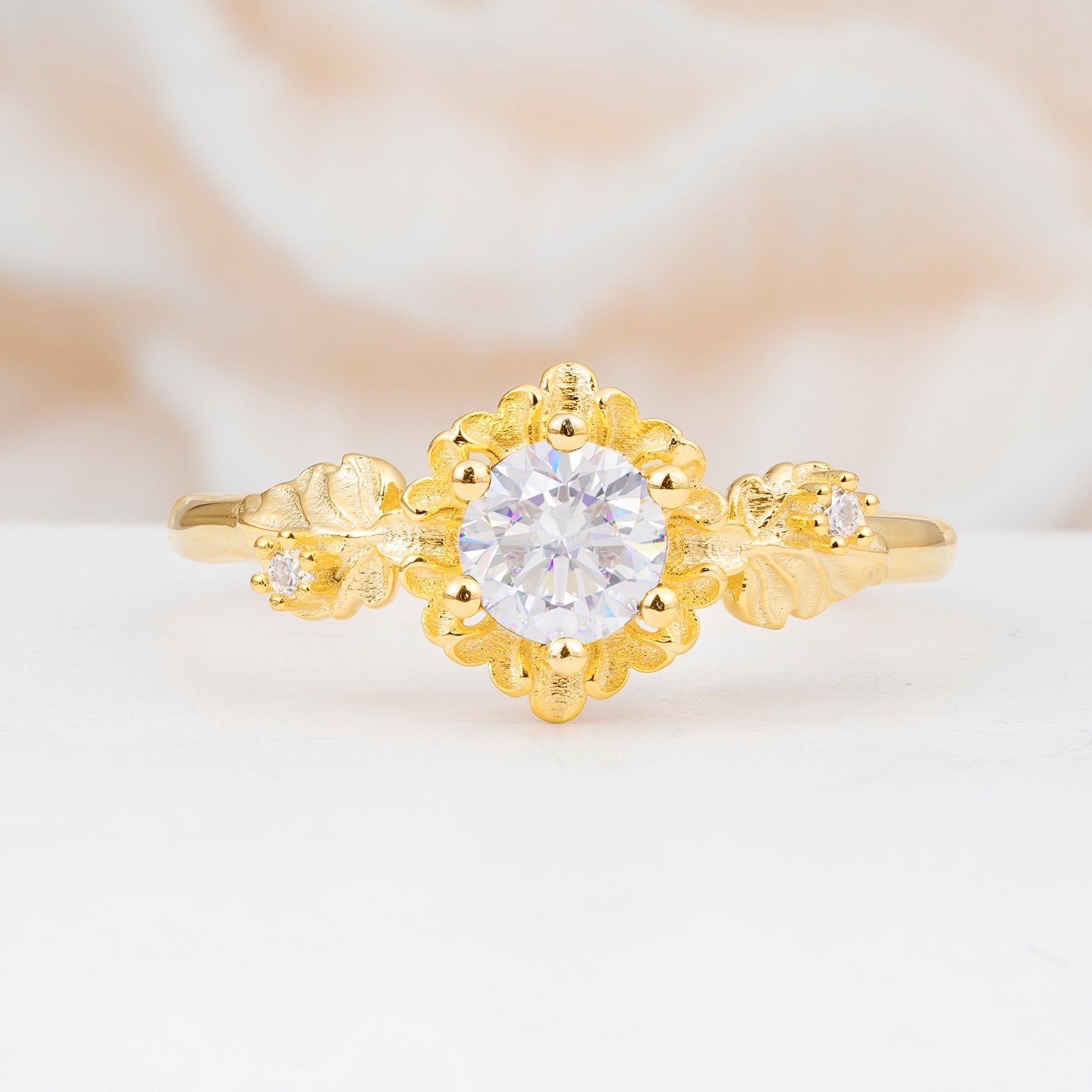 SR17583 Moissanite Ring - Yellow-Gold