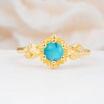 SR17583 Turquoise Ring - Yellow-Gold