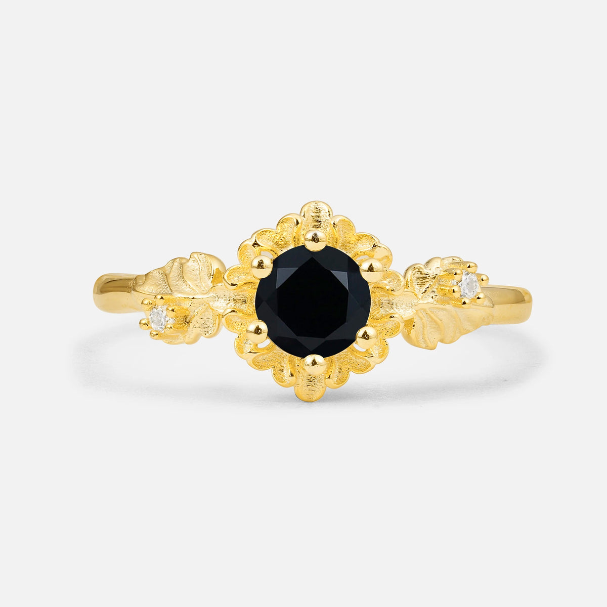 SR17583 Black Onyx Ring - Yellow-Gold