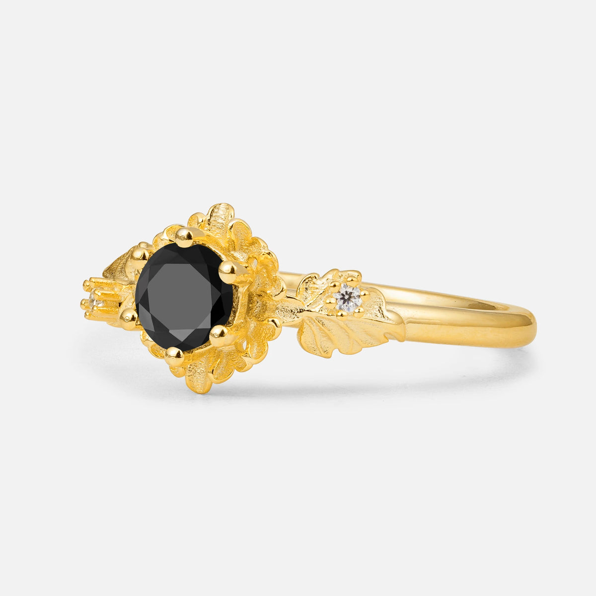 SR17583 Black Onyx Ring - White-Gold