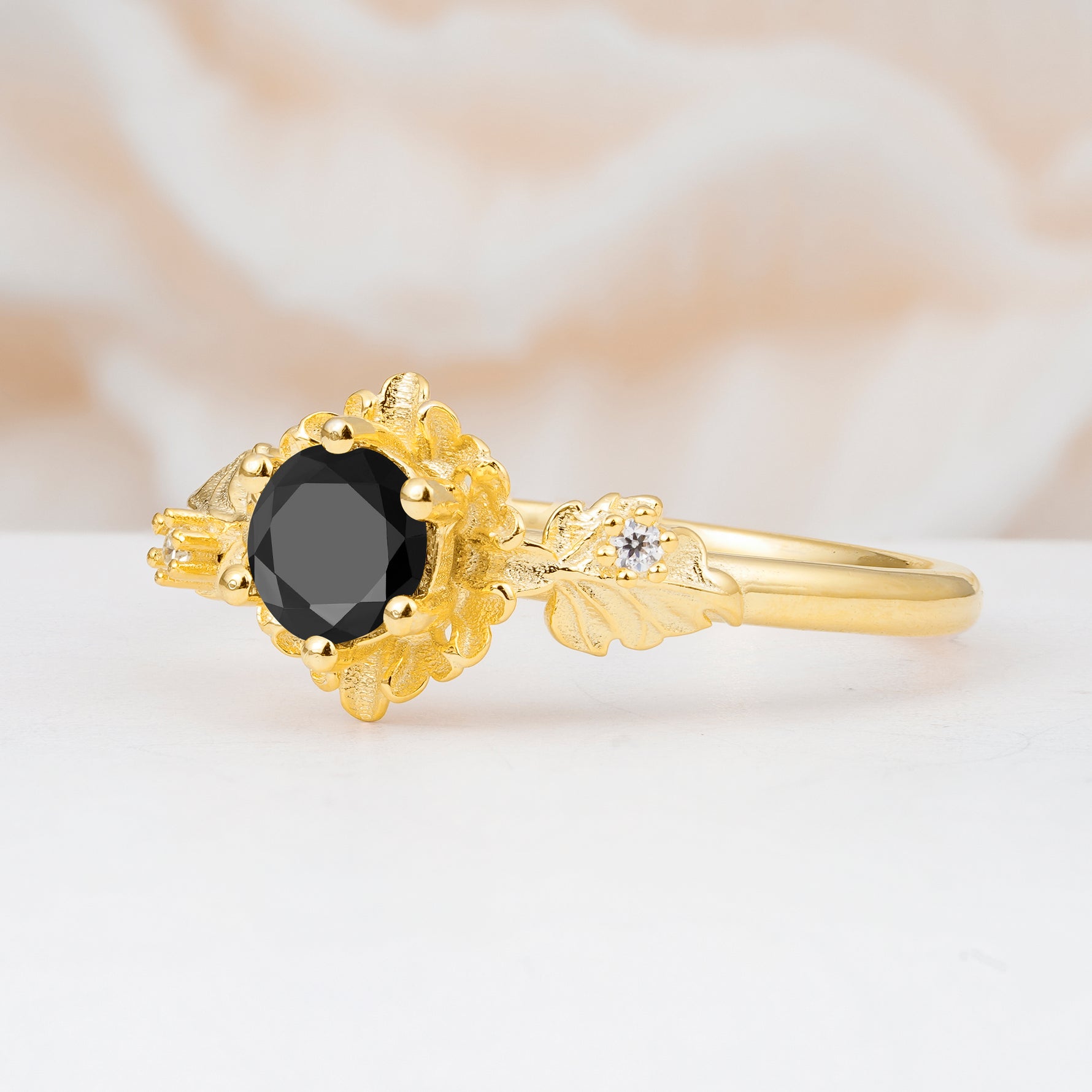 SR17583 Black Onyx Ring - White-Gold