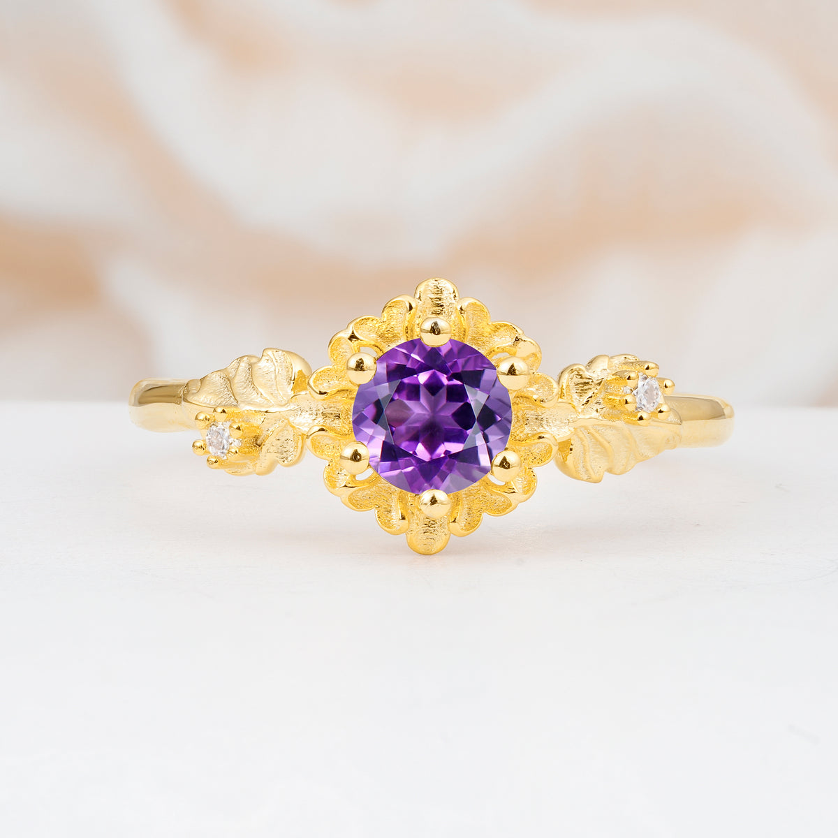 SR17583 Amethyst Ring - Yellow-Gold