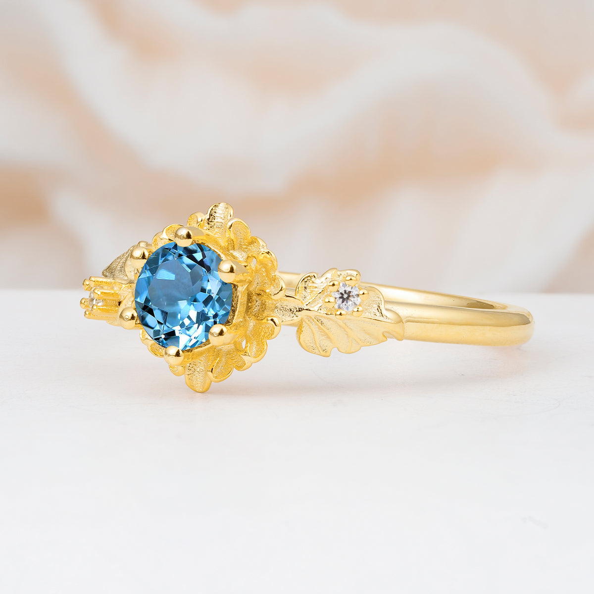 SR17583 Aquamarine Ring - White-Gold
