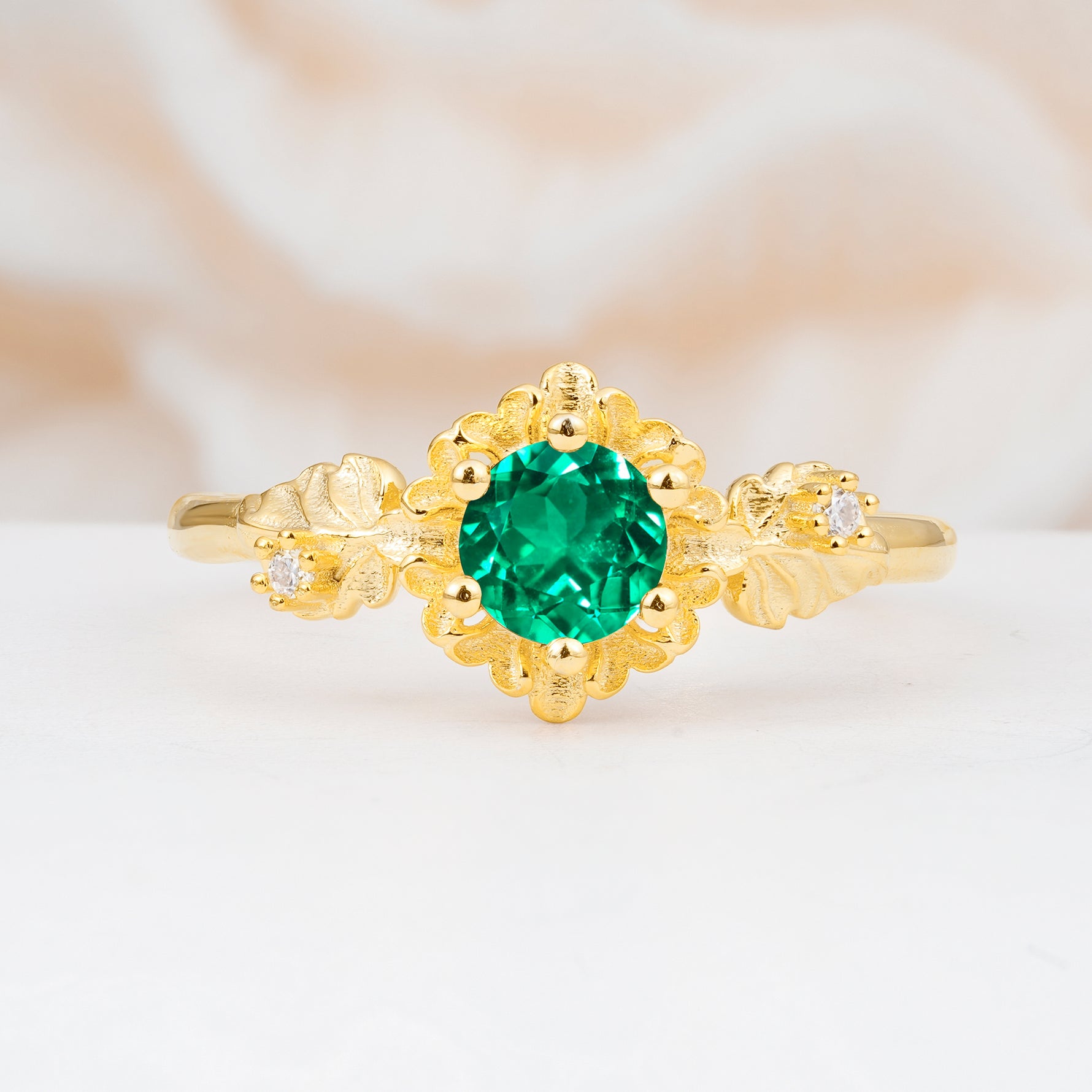 SR17583 Emerald Ring - Yellow-Gold