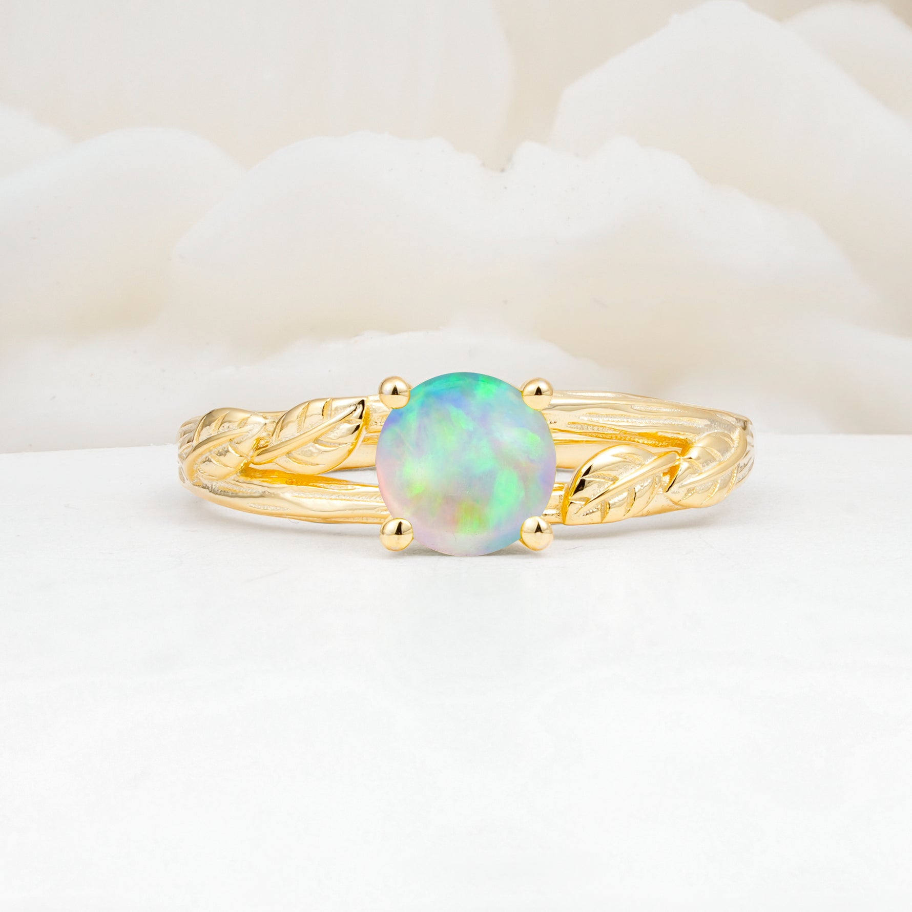 SR17587 Fire Opal Ring - Yellow-Gold