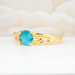 SR17587 Turquoise Ring - White-Gold