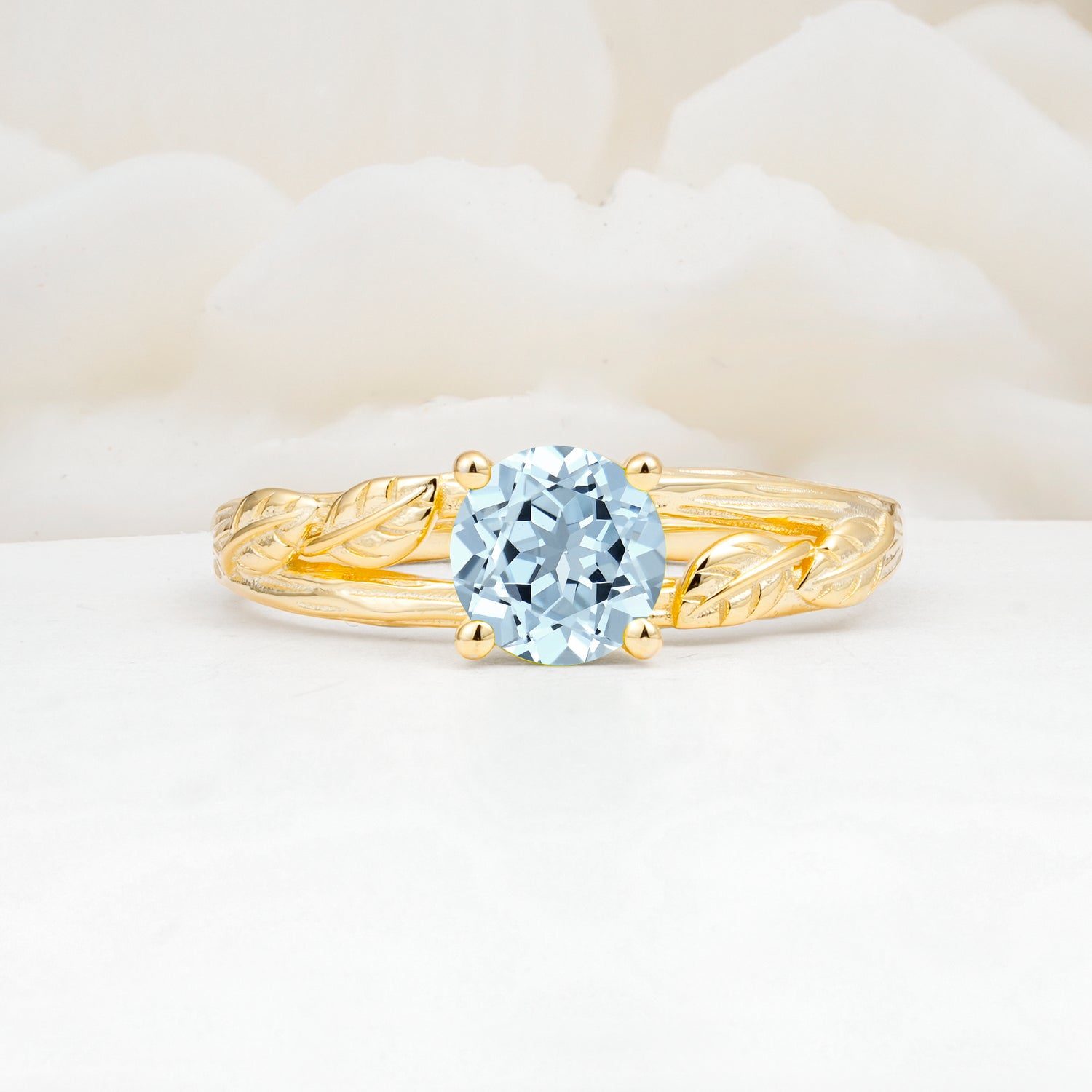 SR17587 Aquamarine Ring - Yellow-Gold