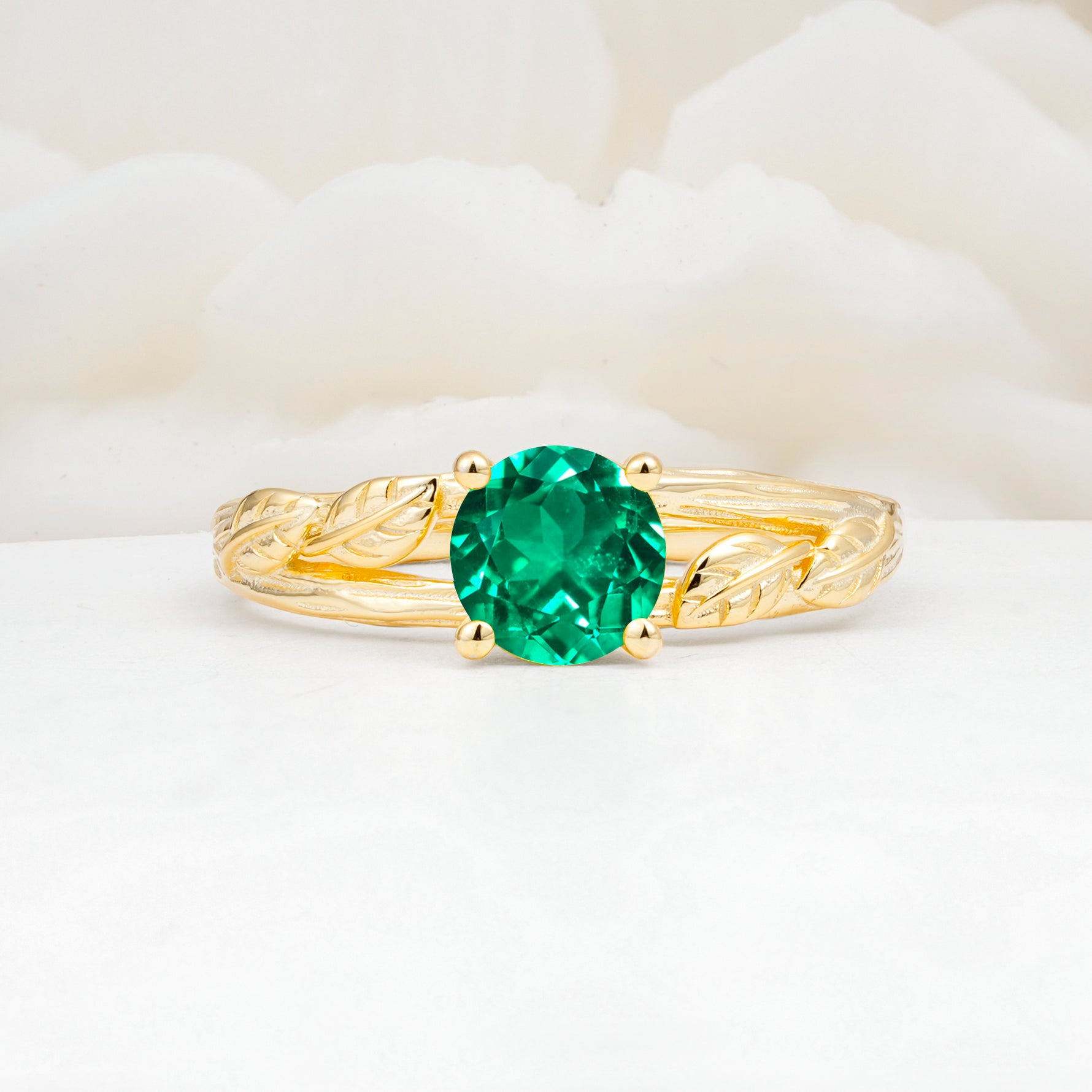 SR17587 Emerald Ring - Yellow-Gold