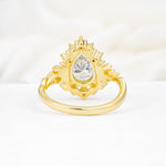 Vintage Pear Cut Halo Ornate Scroll Moissanite Engagement Ring - Additional view