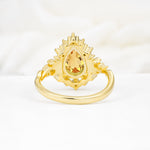 Vintage Pear Cut Halo Ornate Scroll Citrine Engagement Ring - Additional view