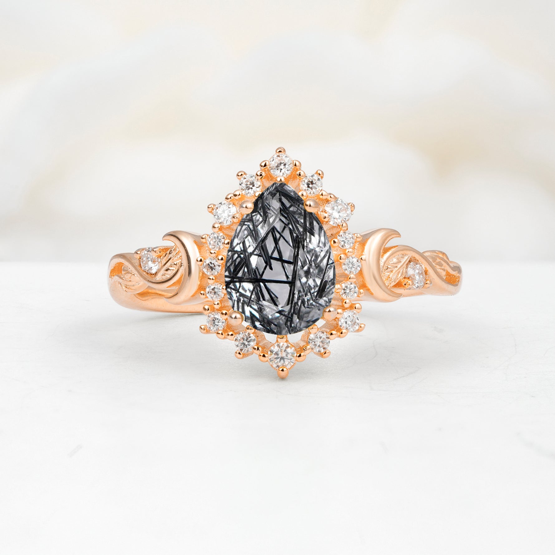 SR17590 Black Rutilated Quartz Ring - Additional view