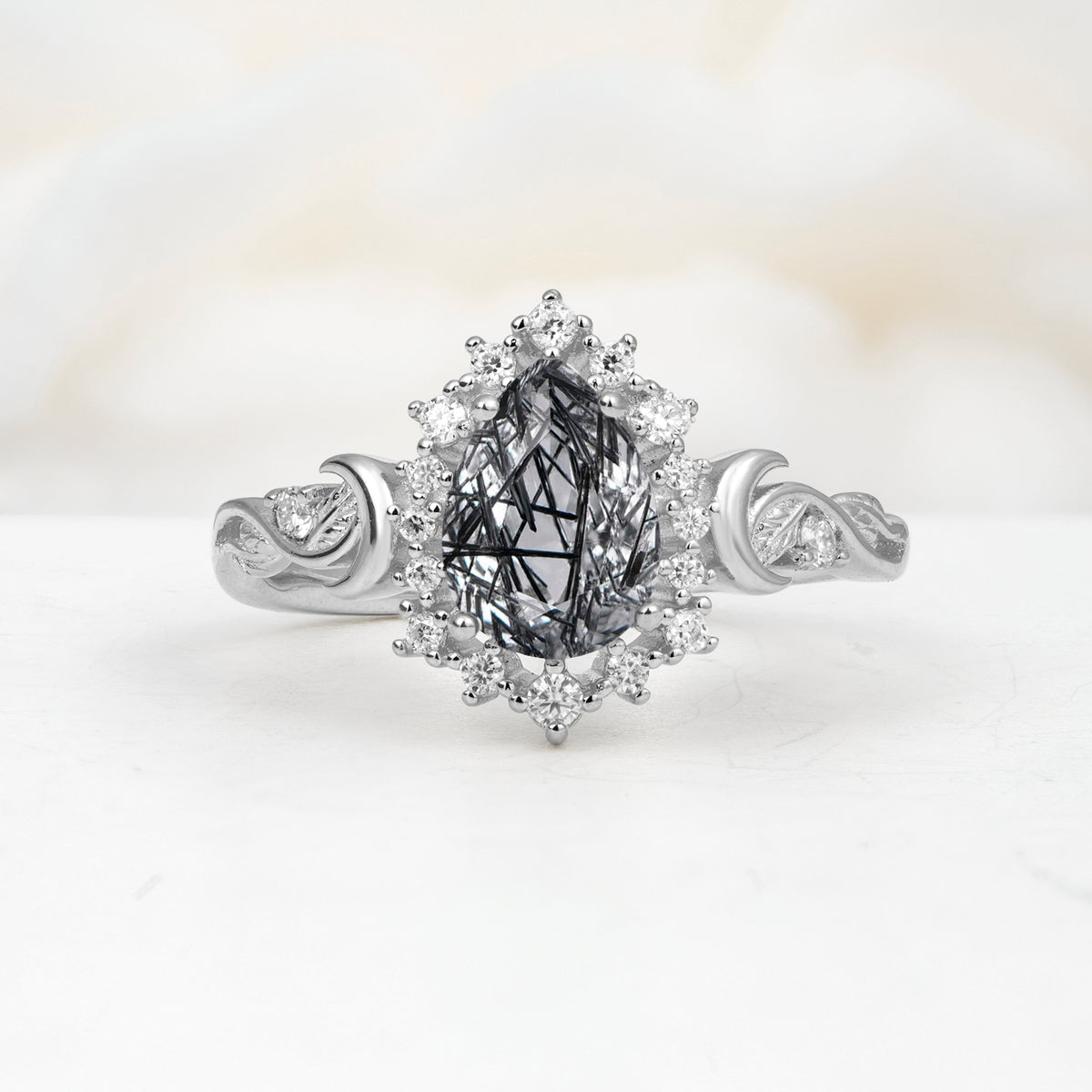 SR17590 Black Rutilated Quartz Ring - Additional view