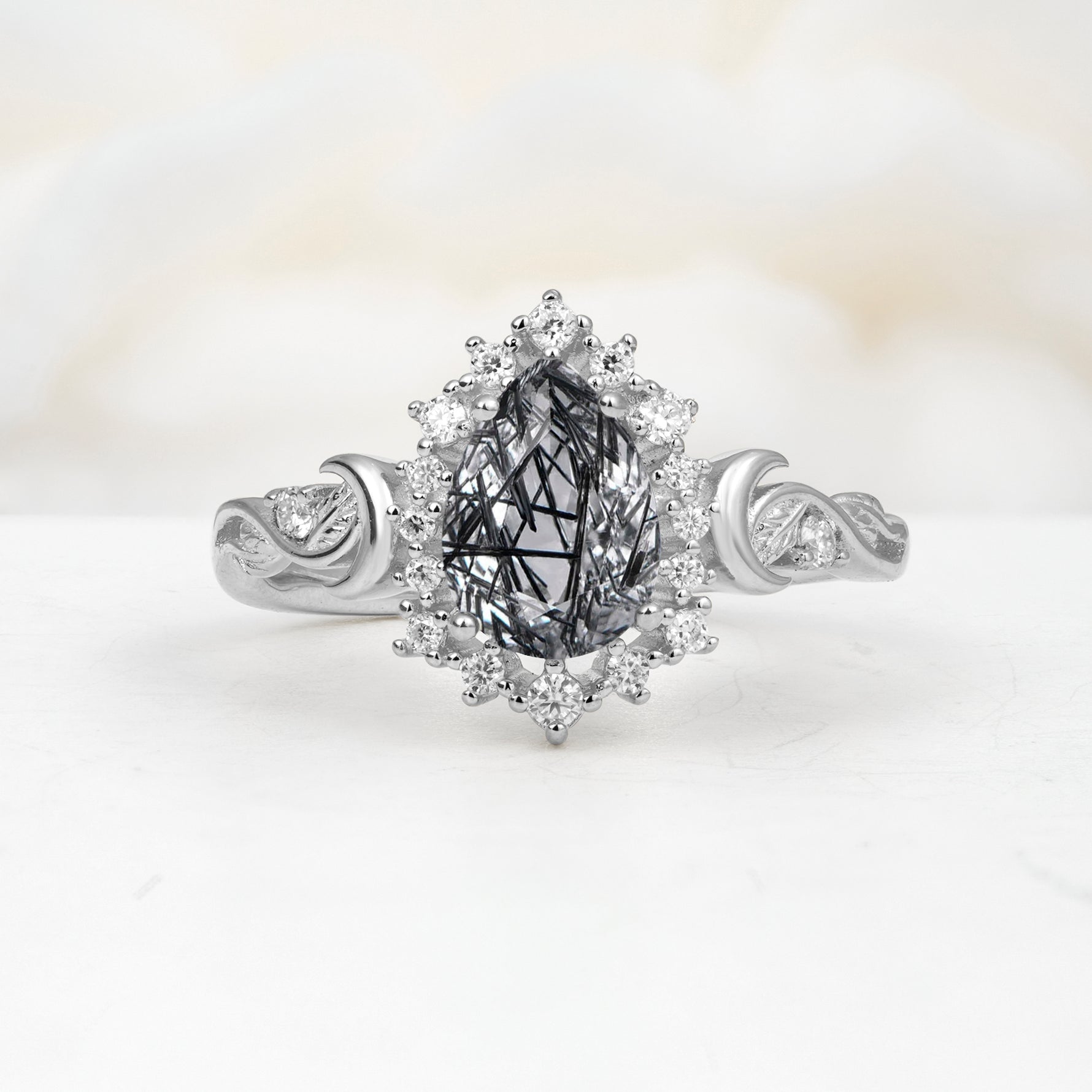 SR17590 Black Rutilated Quartz Ring - Additional view