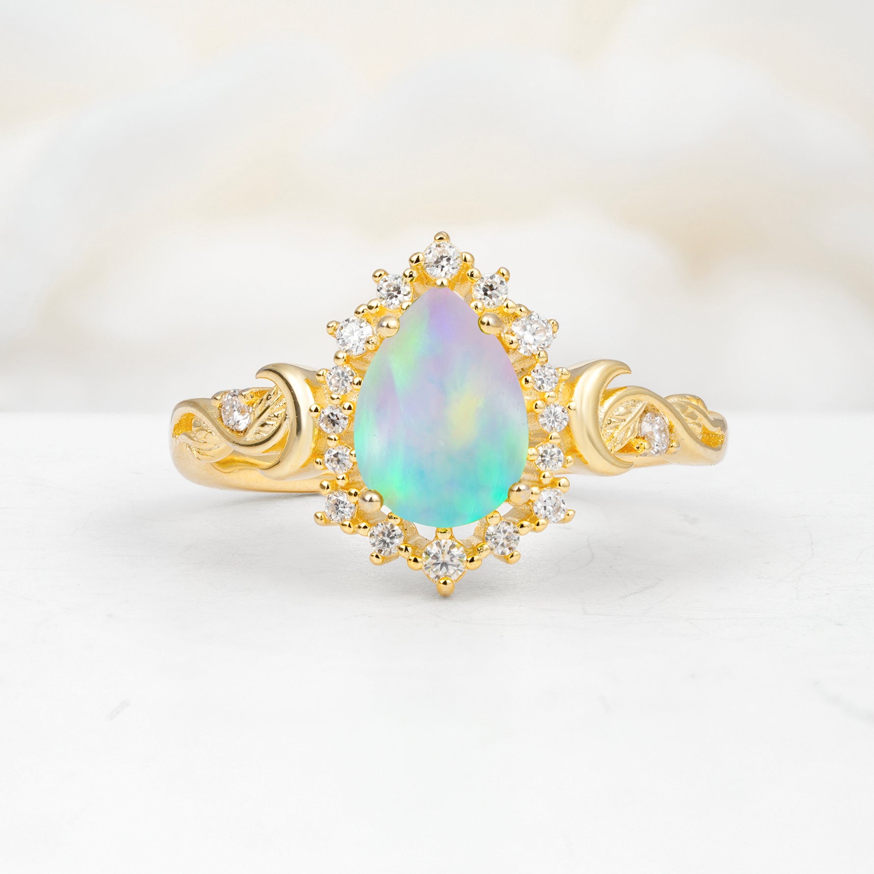 SR17590 Fire Opal Ring - Yellow-Gold