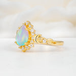 SR17590 Fire Opal Ring - White-Gold