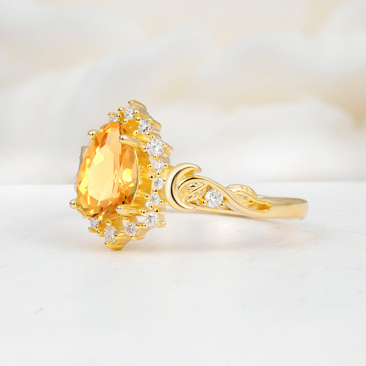 SR17590 Citrine Ring - White-Gold