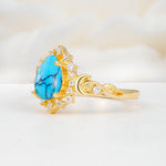 SR17590 Turquoise Ring - White-Gold