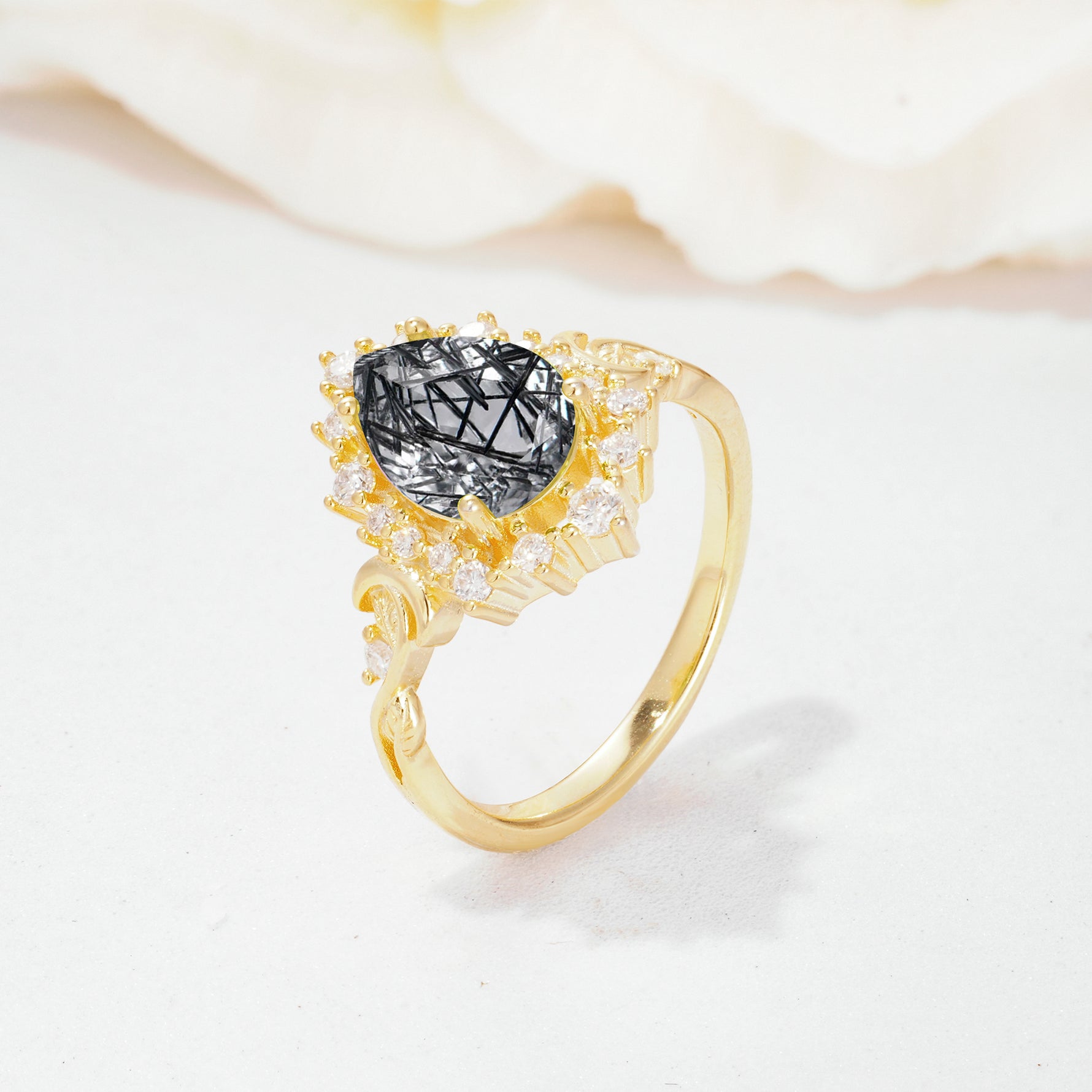 SR17590 Black Rutilated Quartz Ring - Additional view