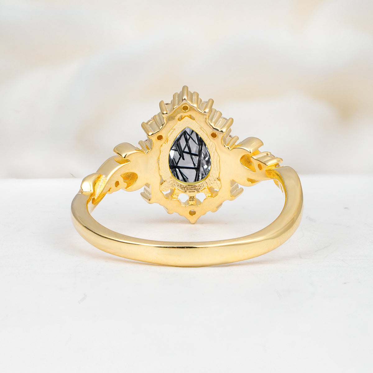 SR17590 Black Rutilated Quartz Ring - Additional view