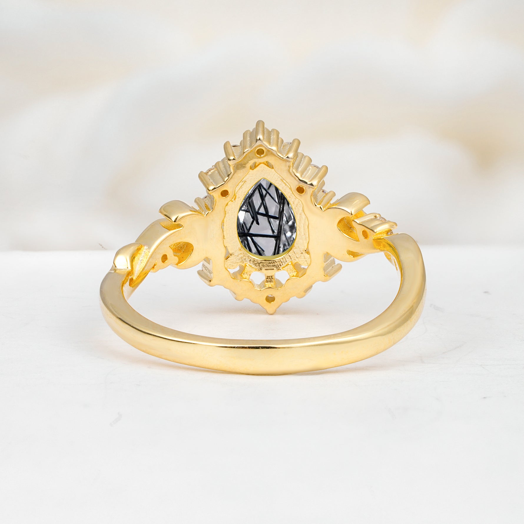 SR17590 Black Rutilated Quartz Ring - Additional view