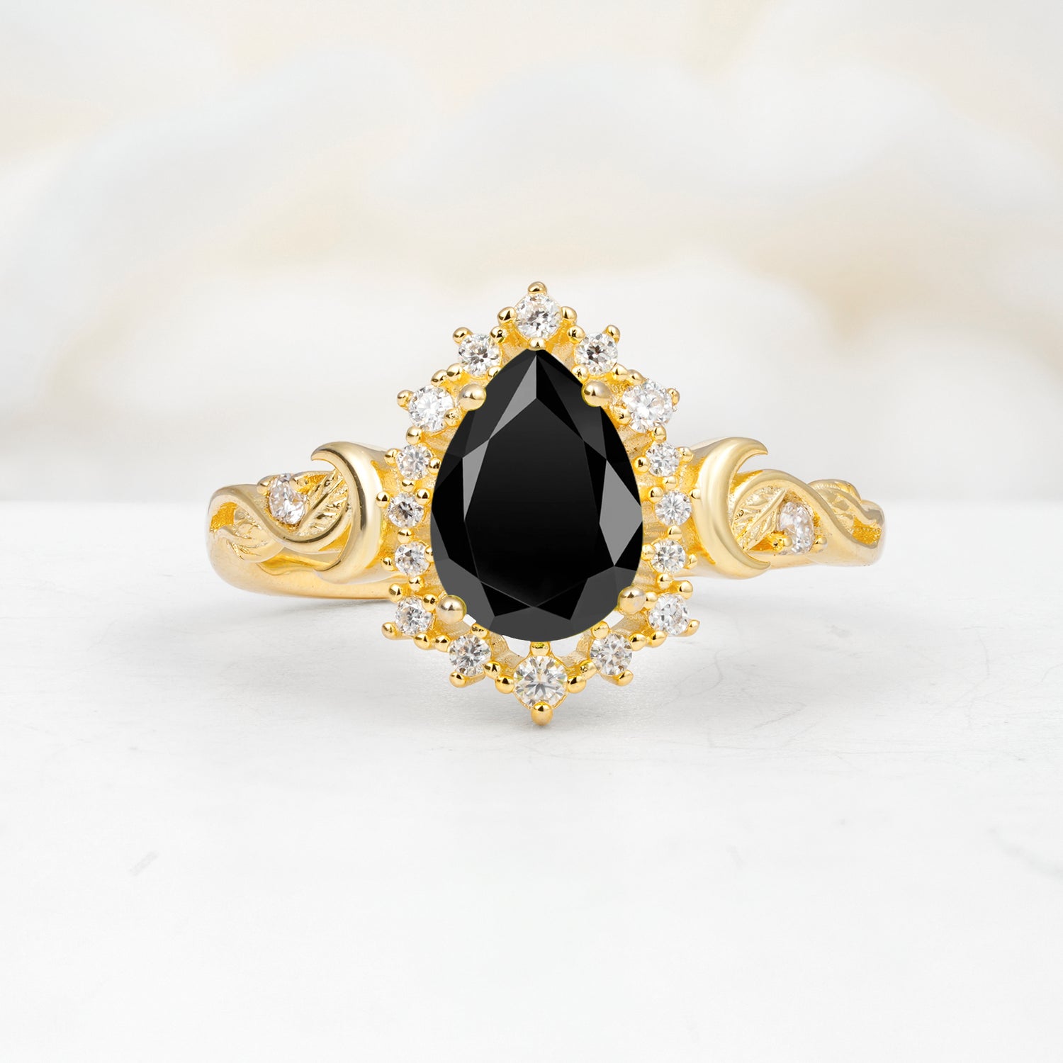 SR17590 Black Onyx Ring - Yellow-Gold