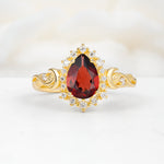 SR17590 Garnet Ring - Yellow-Gold