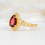 SR17590 Garnet Ring - White-Gold