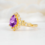 SR17590 Amethyst Ring - White-Gold