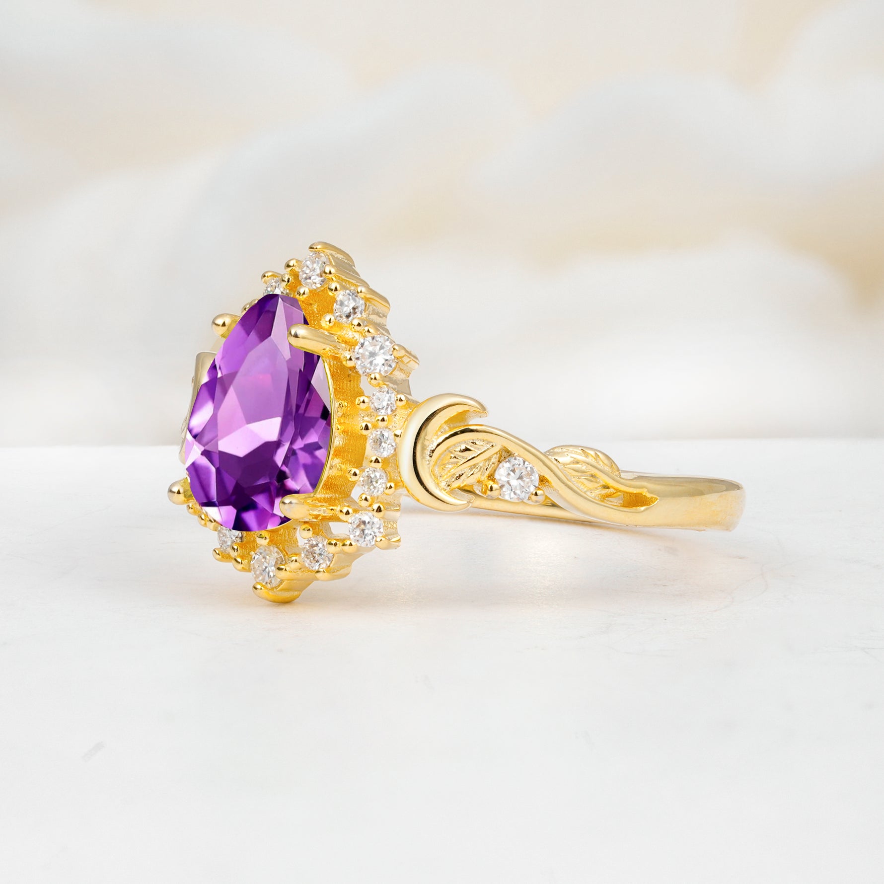 SR17590 Amethyst Ring - White-Gold