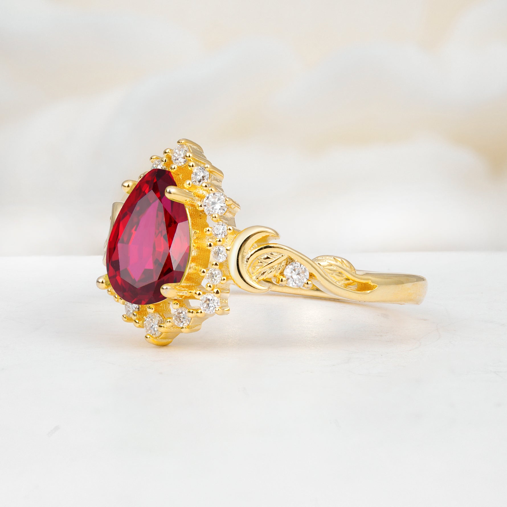 SR17590 Ruby Ring - White-Gold