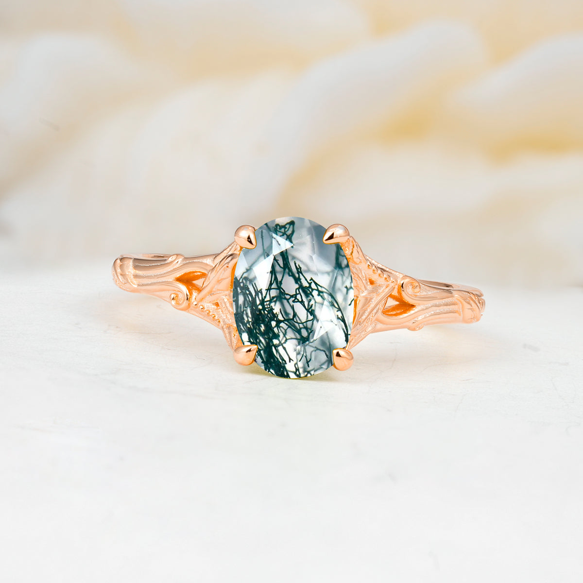SR17592 Moss Agate Ring - Additional view