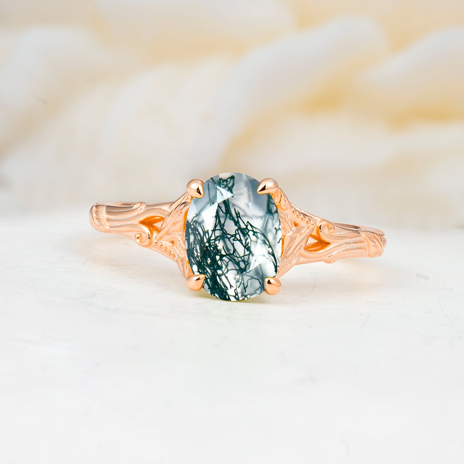 SR17592 Moss Agate Ring - Additional view