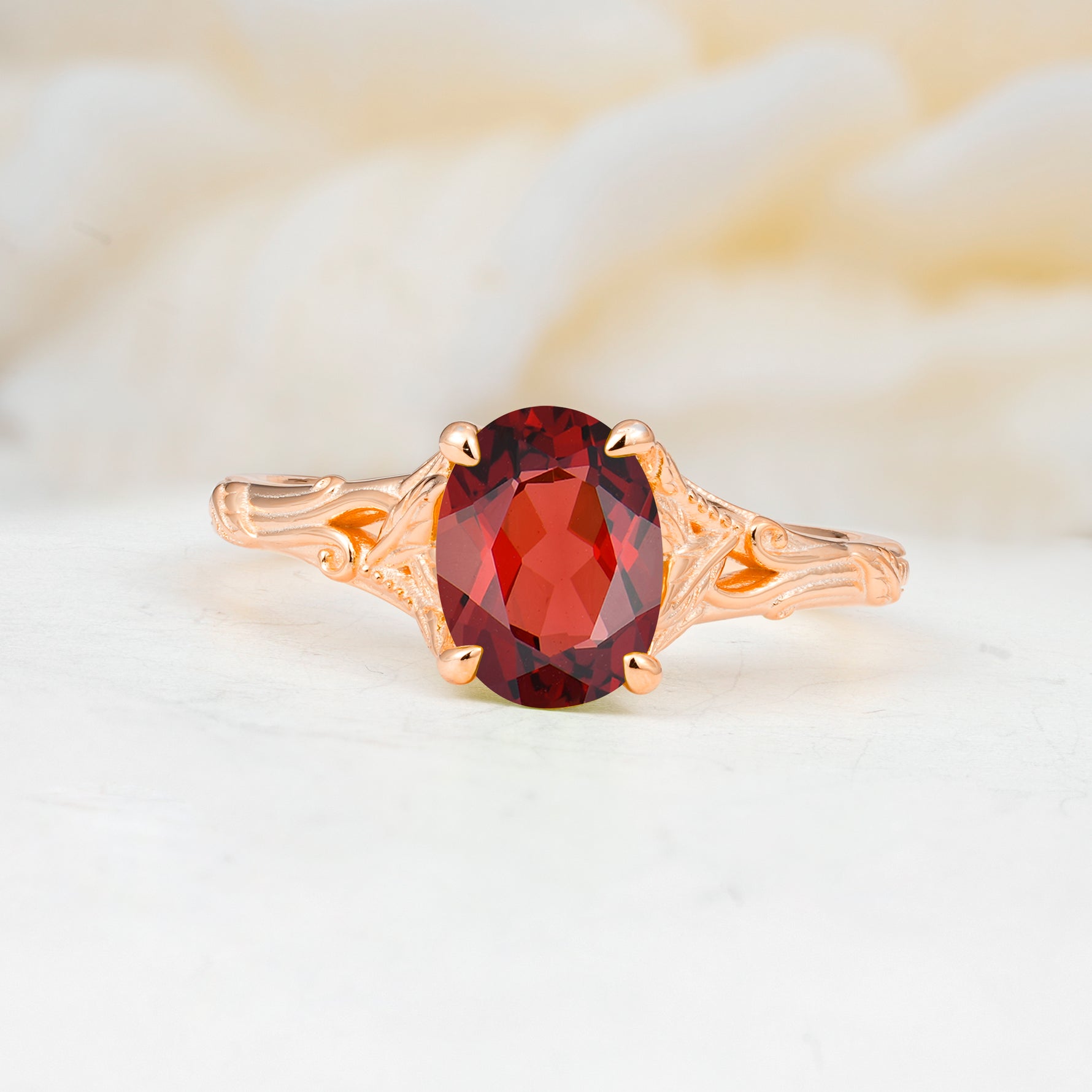 SR17592 Garnet Ring - Additional view