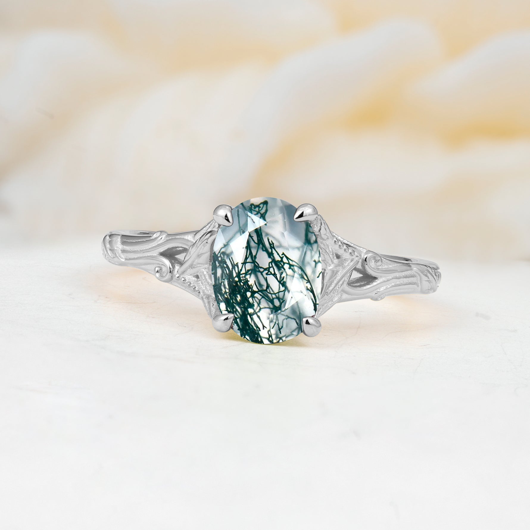 SR17592 Moss Agate Ring - Additional view
