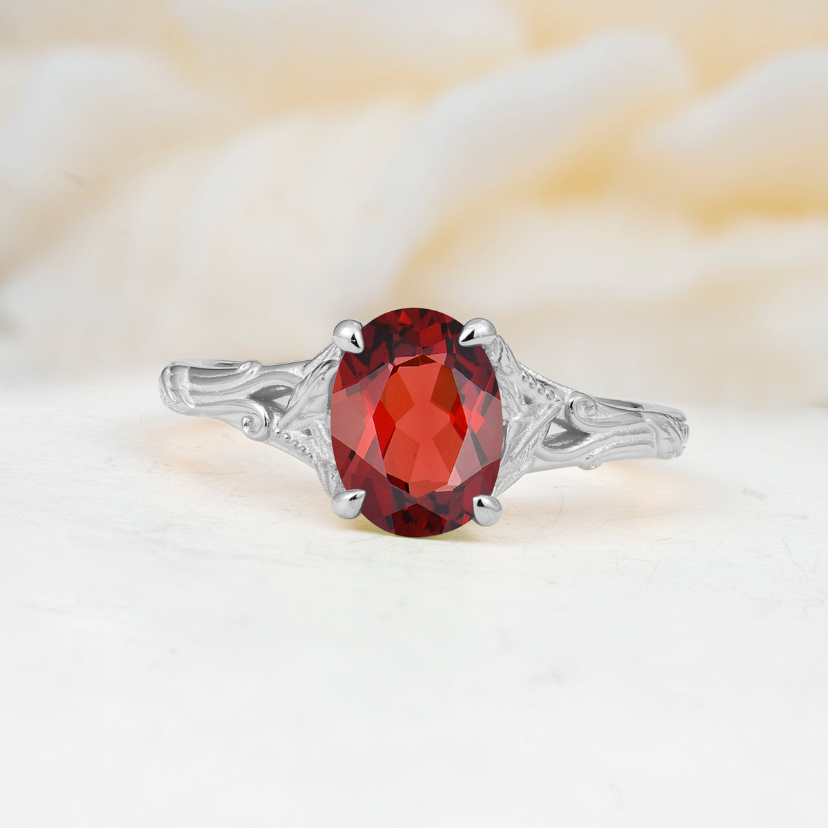 SR17592 Garnet Ring - Additional view