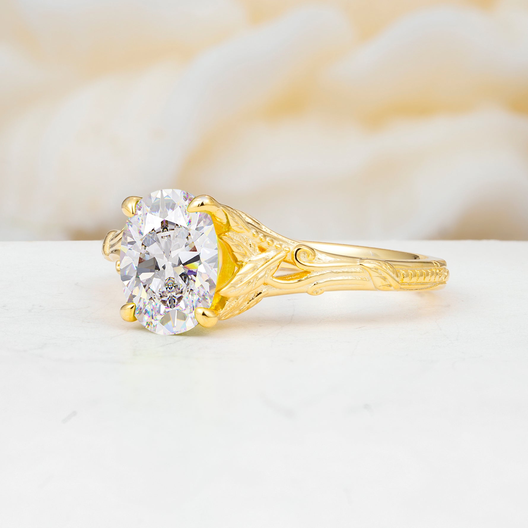 SR17592 Moissanite Ring - White-Gold