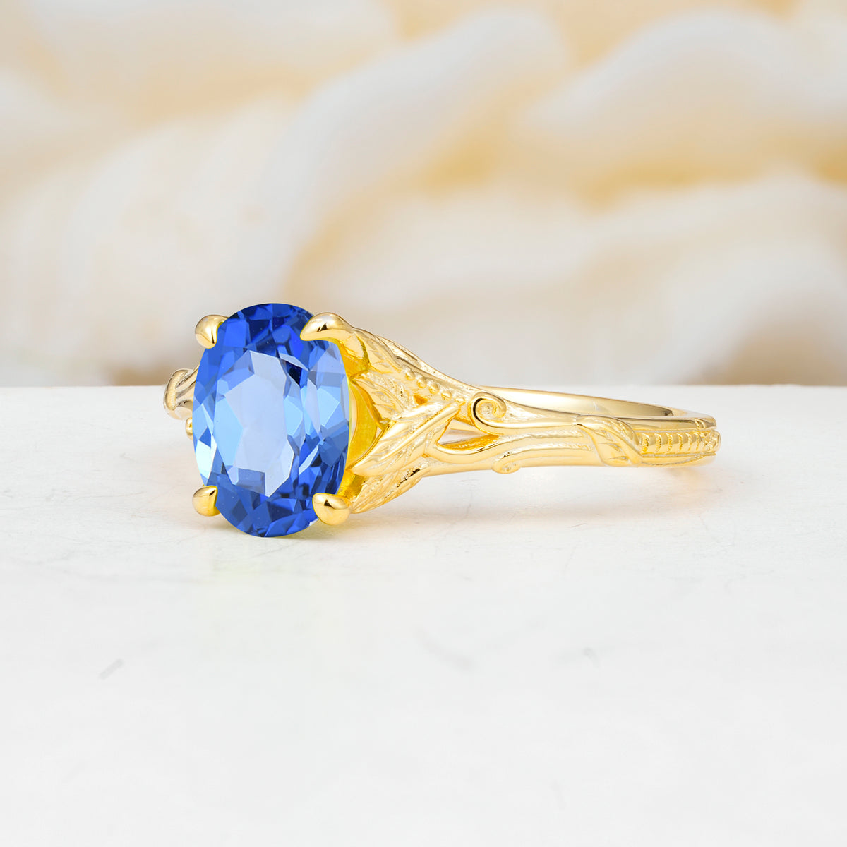 SR17592 Sapphire Ring - White-Gold