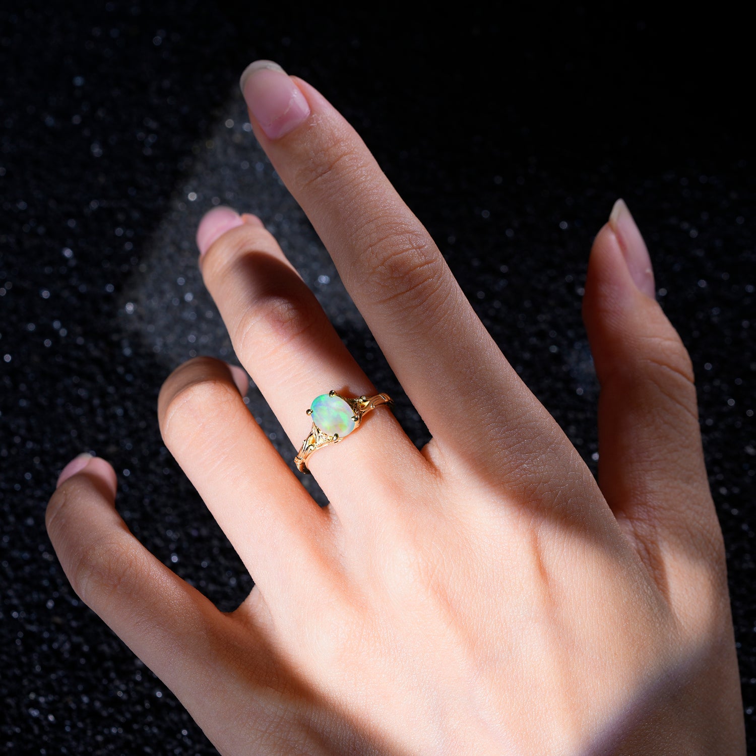SR17592 Fire Opal Ring - Rose-Gold
