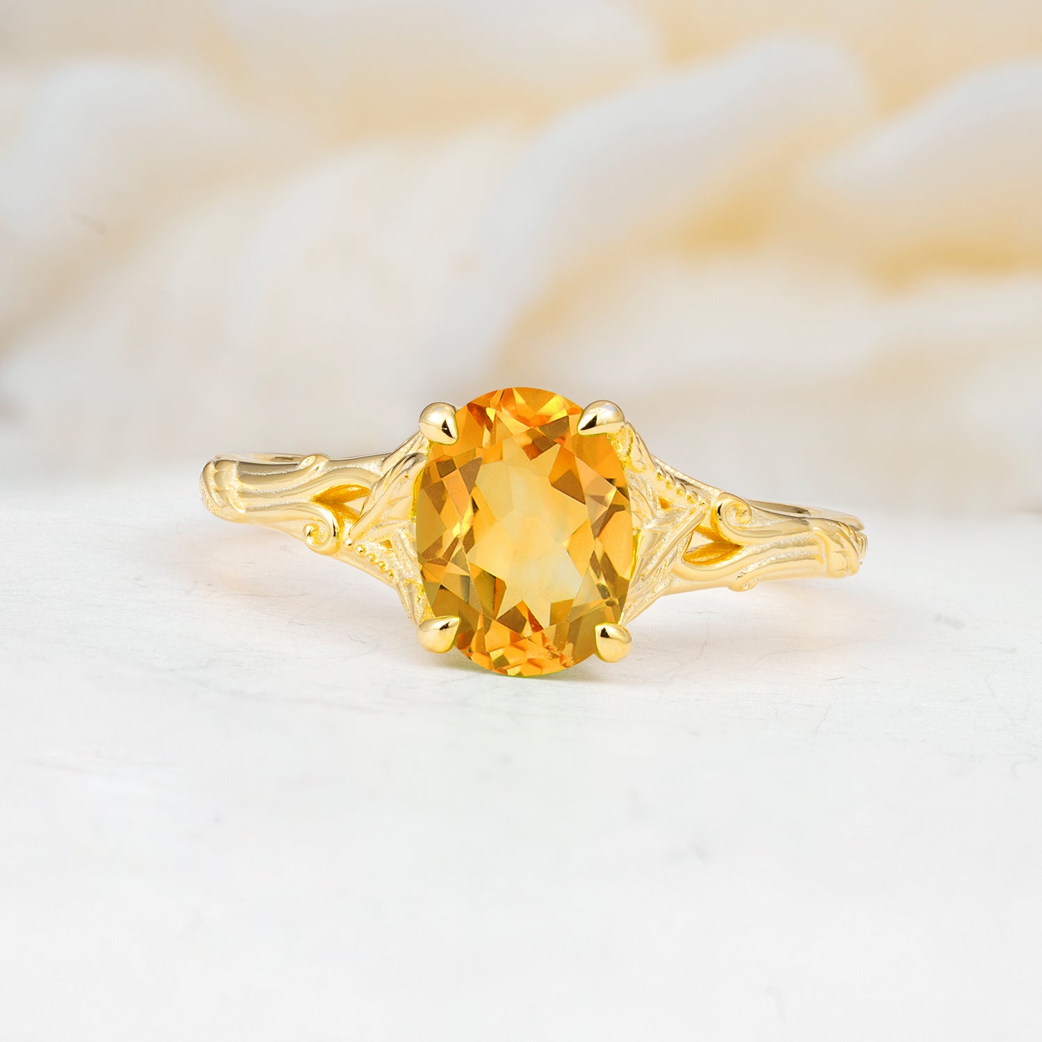 SR17592 Citrine Ring - Yellow-Gold