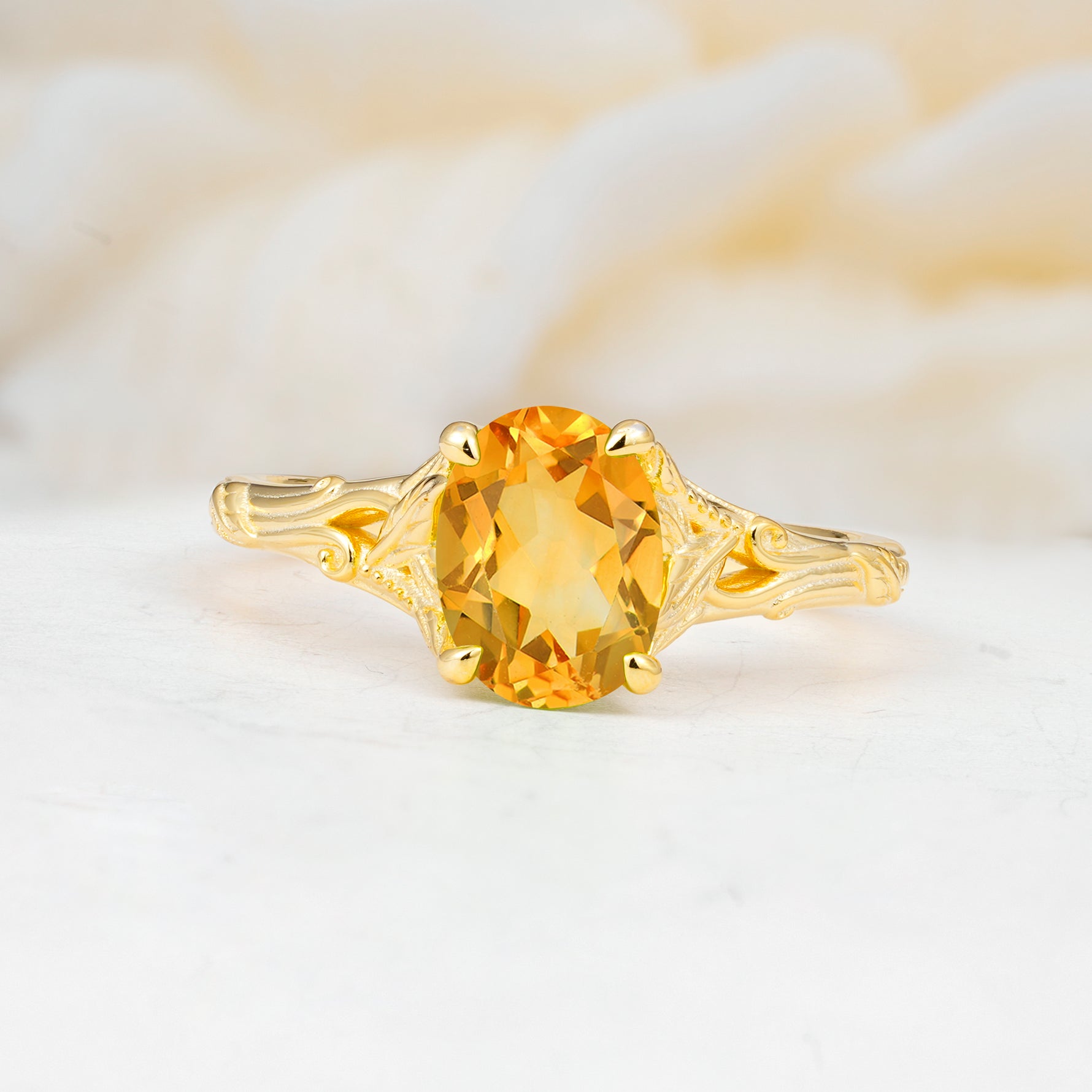 SR17592 Citrine Ring - Yellow-Gold