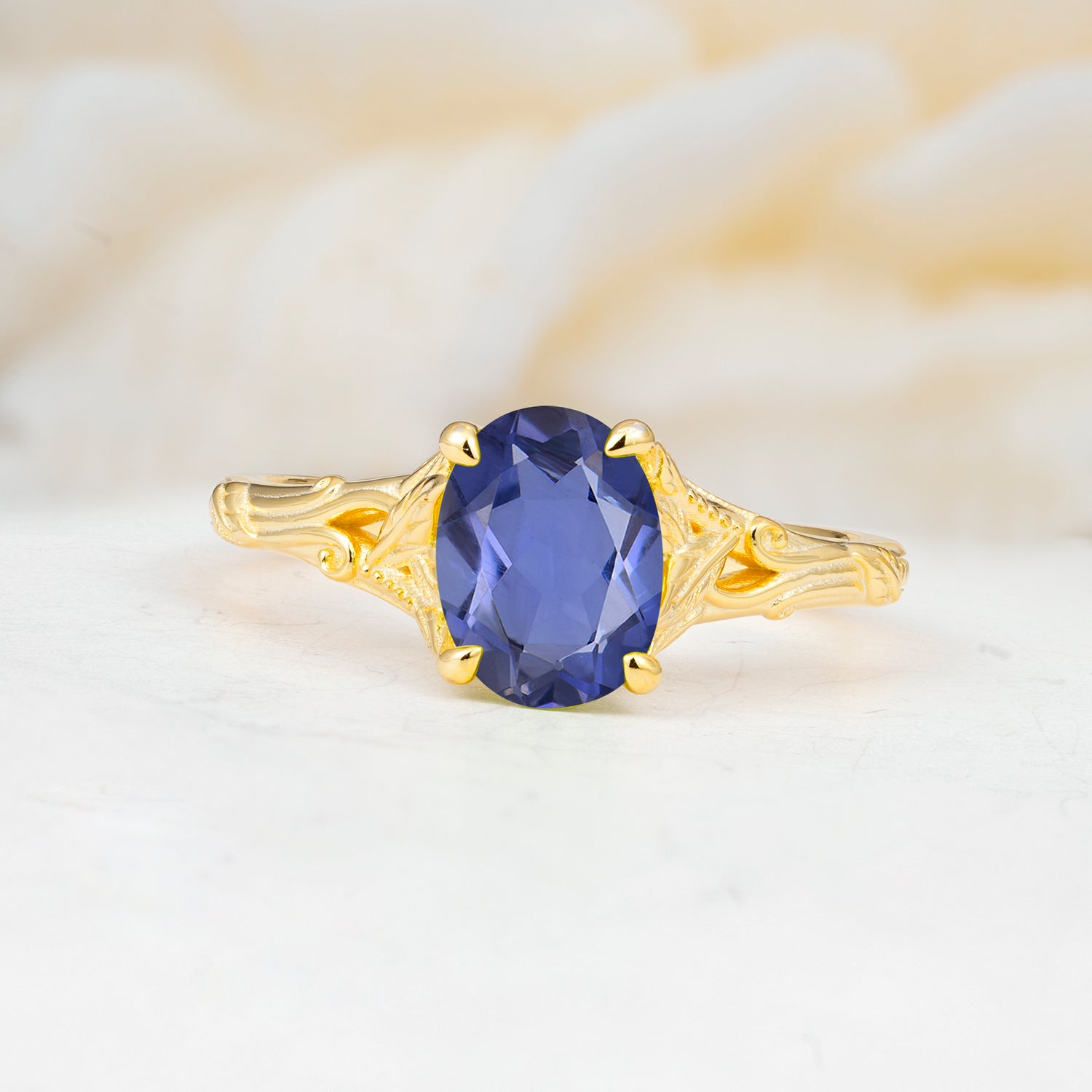 SR17592 Tanzanite Ring - Yellow-Gold