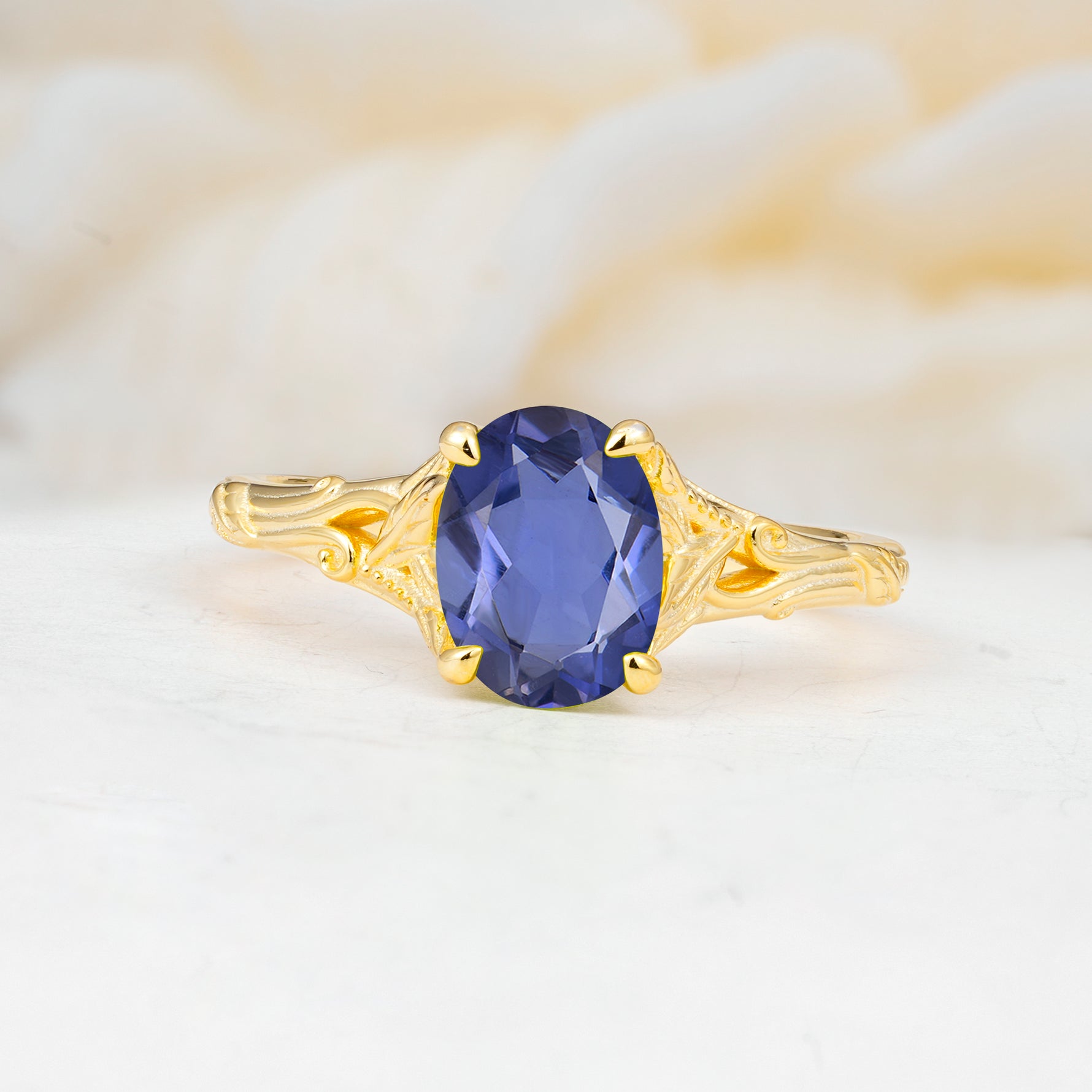 SR17592 Tanzanite Ring - Yellow-Gold