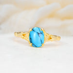 SR17592 Turquoise Ring - Yellow-Gold