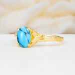 SR17592 Turquoise Ring - White-Gold