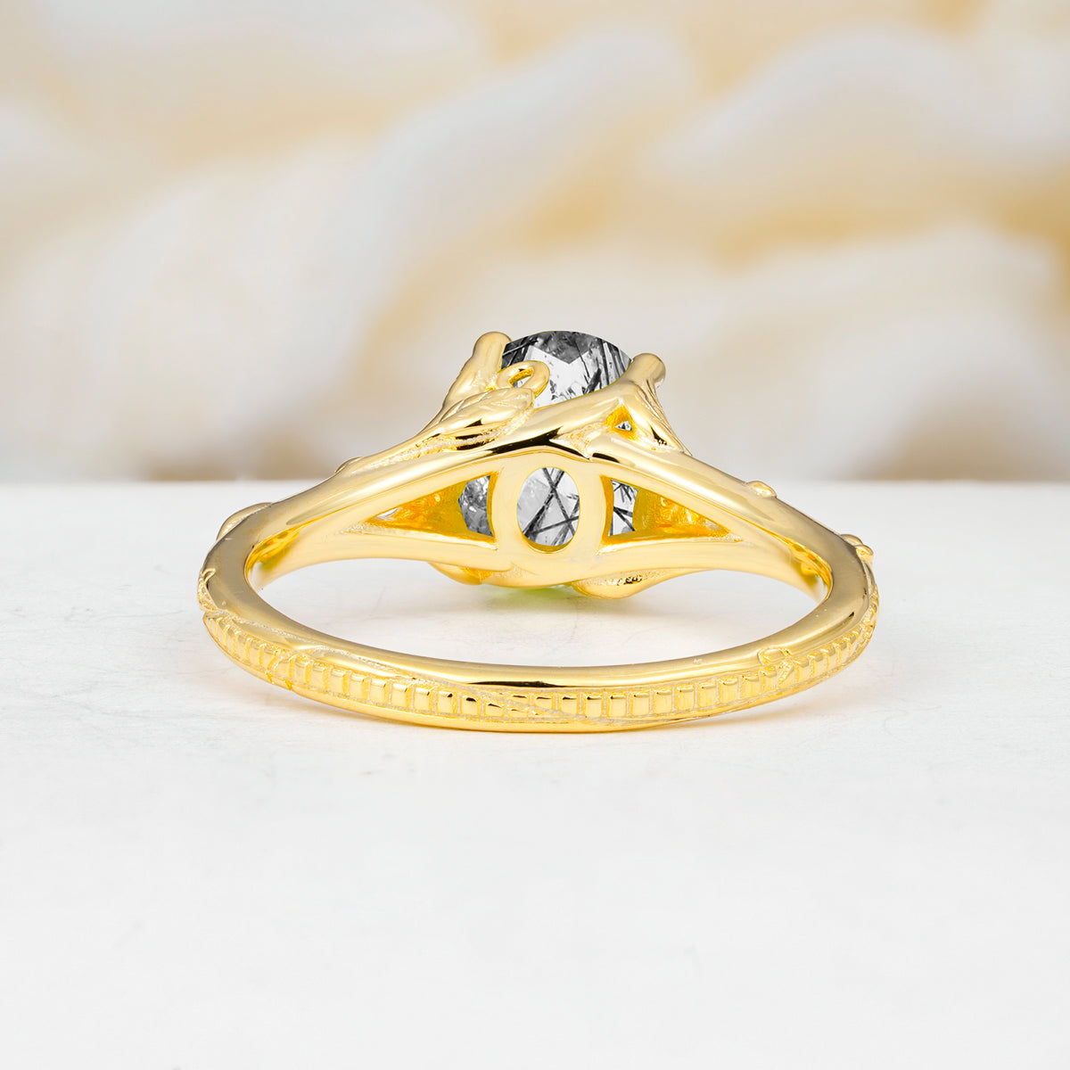 SR17592 Black Rutilated Quartz Ring - Additional view