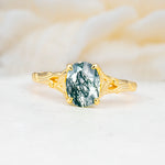 SR17592 Moss Agate Ring - Yellow-Gold
