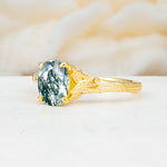 SR17592 Moss Agate Ring - White-Gold