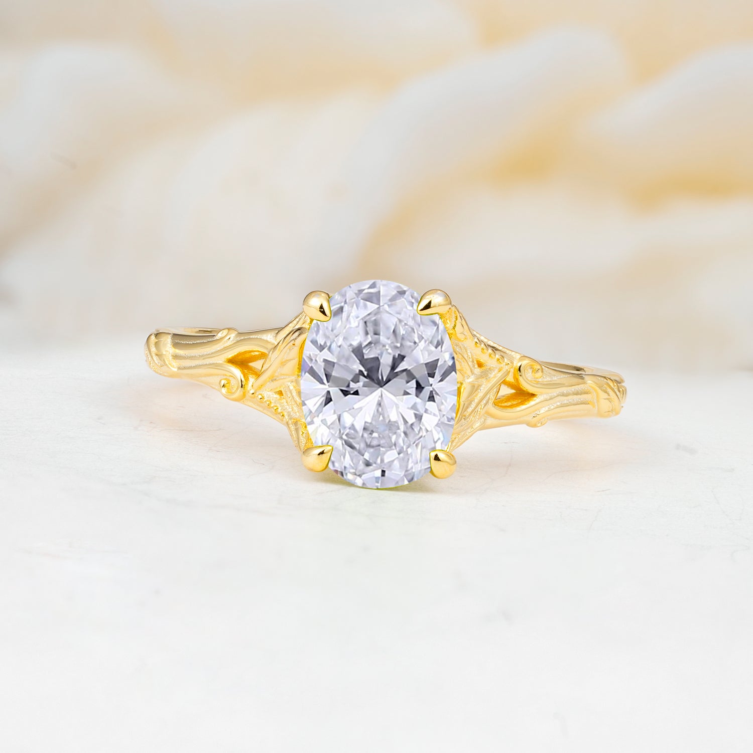 SR17592 Lab Diamond Ring - Yellow-Gold