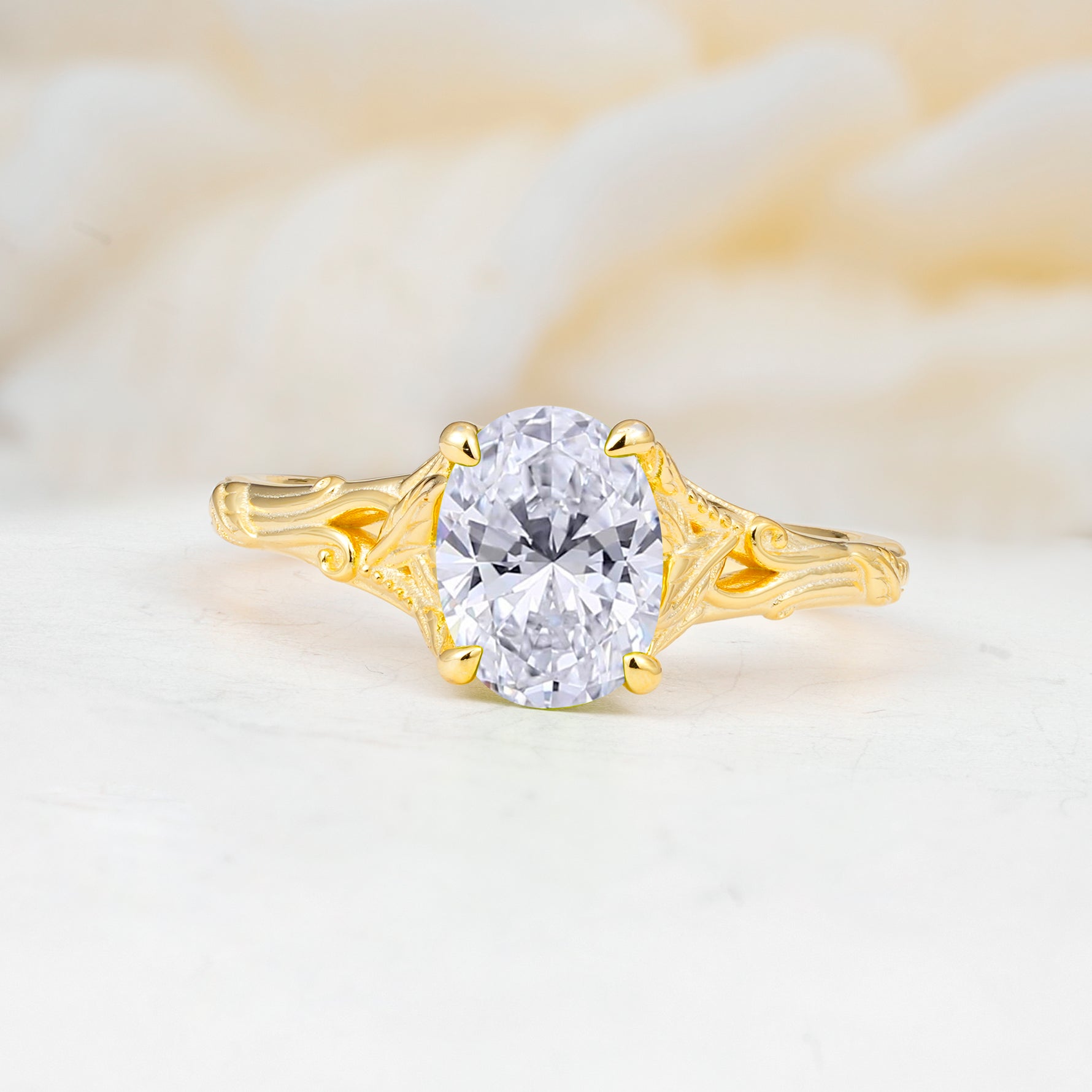 SR17592 Lab Diamond Ring - Yellow-Gold